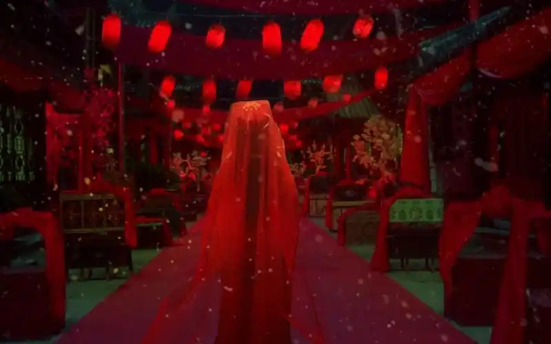 古风空镜cut十里红妆大婚为你明灯三千为你花开满城