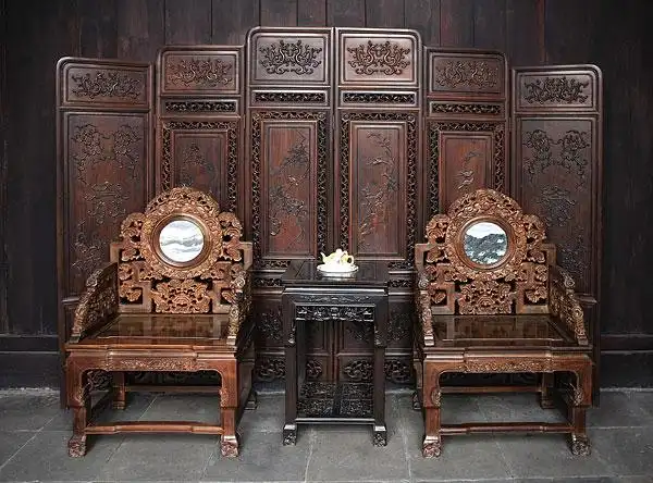 明清古家具 太师椅 屏风