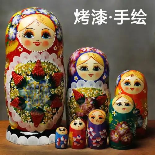 烤漆俄罗斯套娃7层哈尔滨满洲里旅游纪念工艺品新年会特色伴手礼