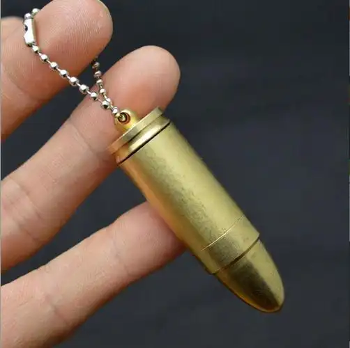弹壳打火机迷你壳煤油打火机创意铜质个性复古袖珍金属砂轮钥匙扣点烟