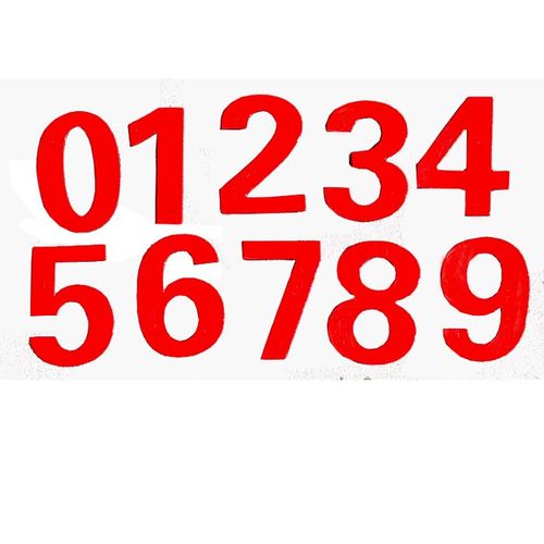 磁性数字贴0-9红色5cm高 磁力贴冰箱贴数学教具白板贴等