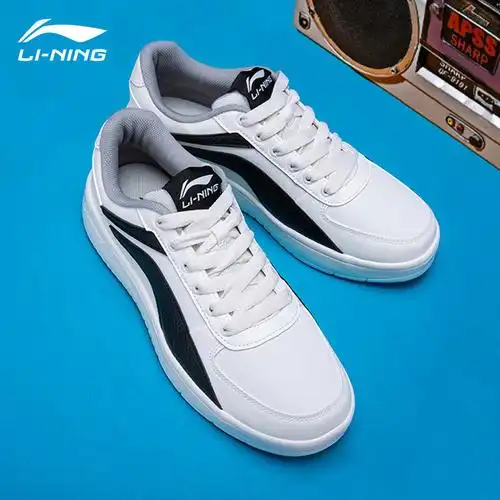 李宁男鞋板鞋秋季新款空军一号正品低帮复古休闲鞋潮流轻便小白鞋视频