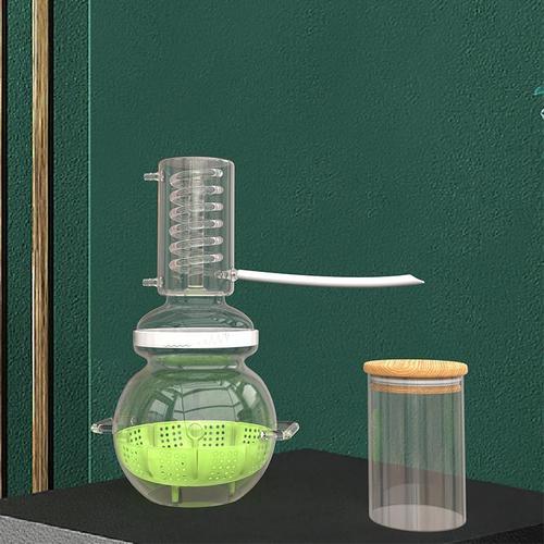 hooloo玻璃蒸馏器小乔款迷你小型纯露蒸馏机高浓度精油提取器 绿野