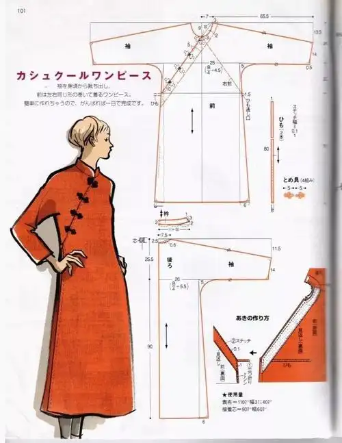 纸样分享丨连衣裙中式服装的图纸资料整理