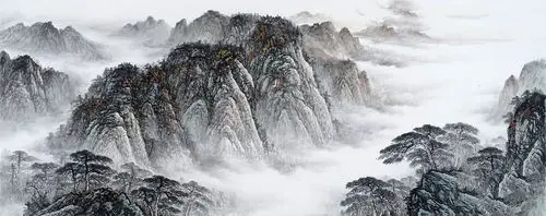 日出东方,一棵树舒展辽阔意象