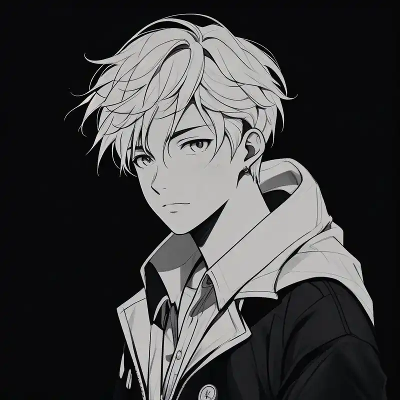 黑白素描伤感头像,男生必备92 黑白素描风格,伤感头像男真人,尽显