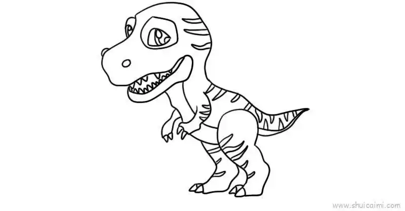 霸王龙儿童画怎么画霸王龙简笔画顺序