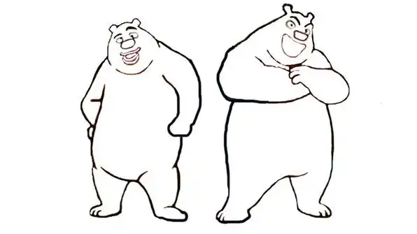 怎么画熊大熊二简笔画