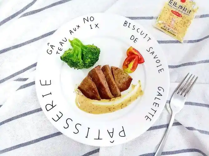 芝香牛排摆盘之#丘比特沙拉汁