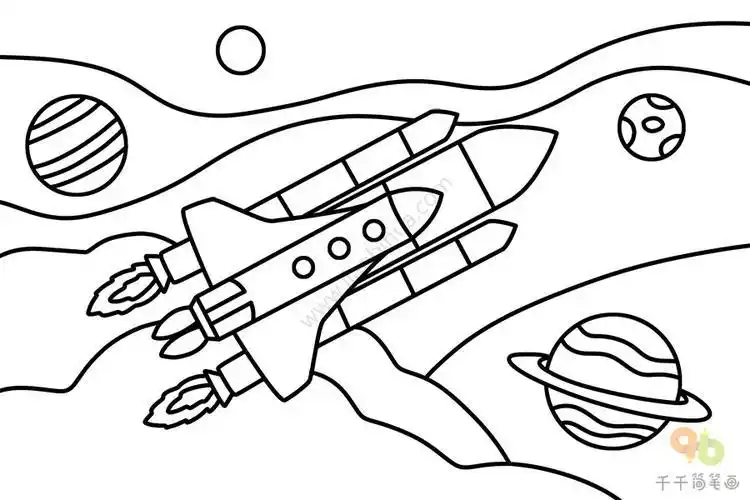 银河简笔画儿童画 简笔画图片大全-普车都