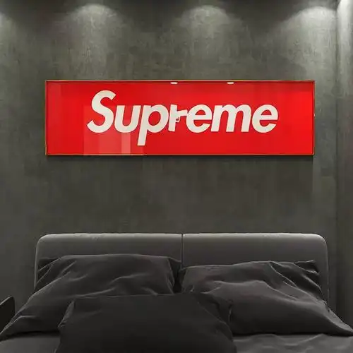 潮流supreme挂画工作室直播间背景墙壁画潮牌艺术卧室客厅装饰画