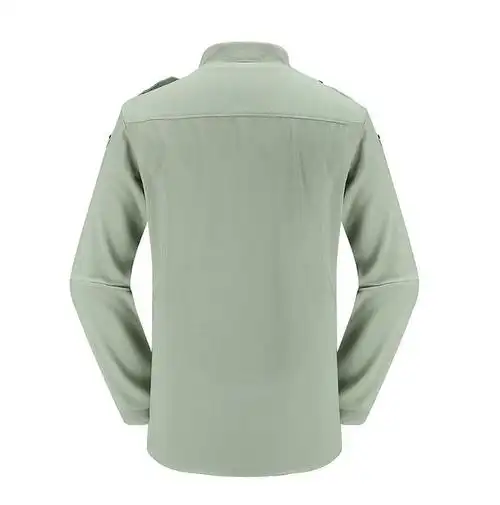 工装制服四季正装军绿春秋内衬长衬衣橄榄绿人气男款夏常长袖短衬衫