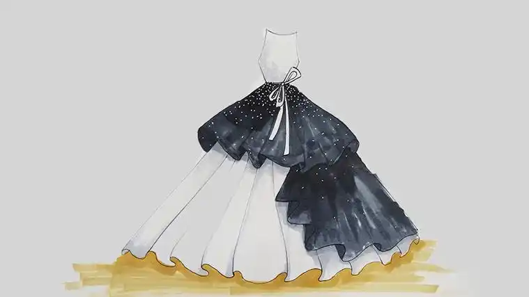 一步一步教你画晚礼服