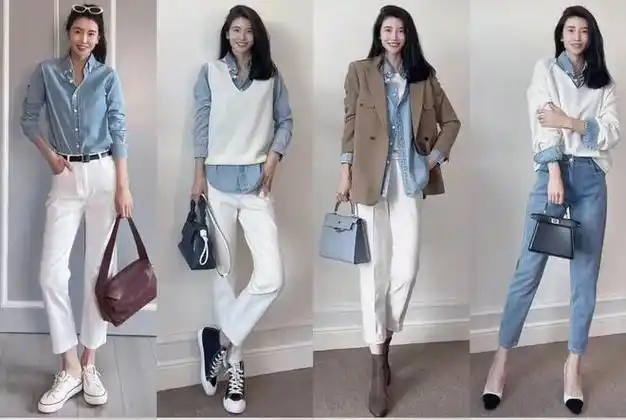 牛仔衬衫有多好穿?解锁n种搭配方式,日常实用不挑人!|内搭|v领|半身裙