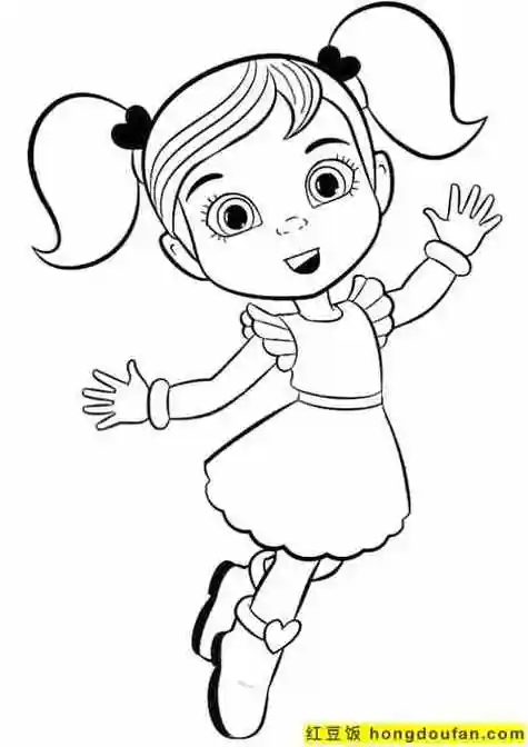 小女生手绘简笔画头像-红豆饭小学生简笔画大全女学生简笔画女学生简