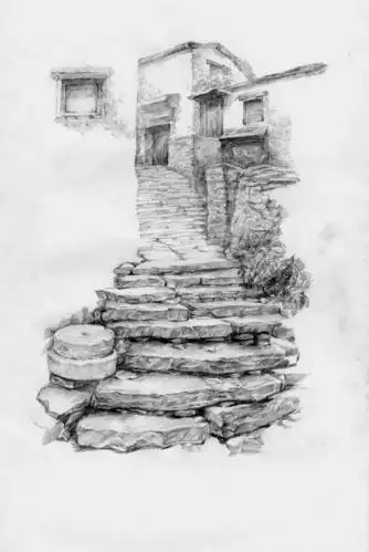 下乡写生这些素描风景作品写生的都收藏了