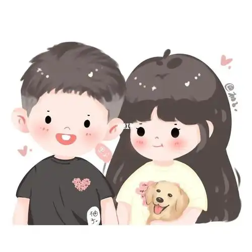 可可爱爱q版卡通情侣头像约稿