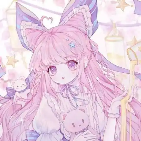 仙气十足的女生头像(粉色系)动漫