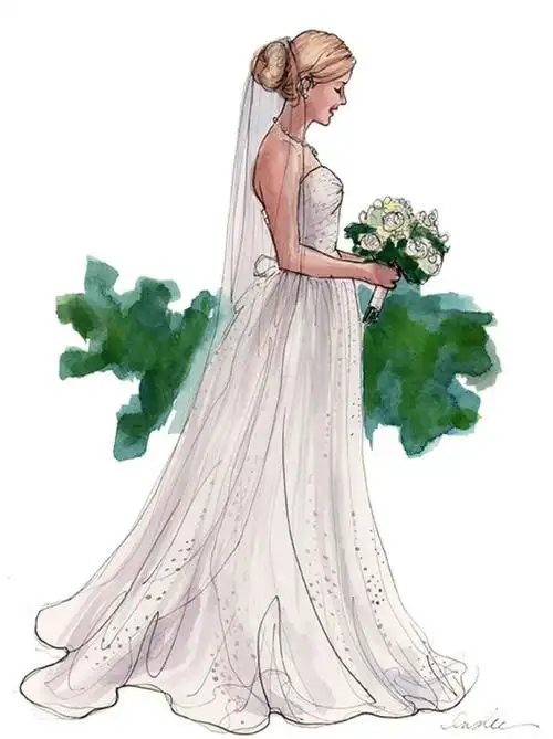 手绘婚纱