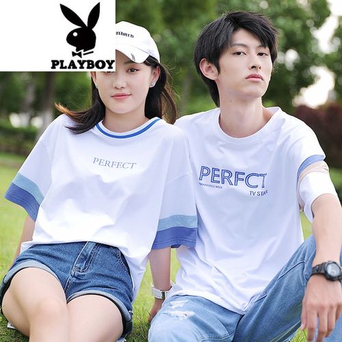 花花公子轻奢高档情侣装夏季2022新款潮流夏装小众设计感法式情侣短袖