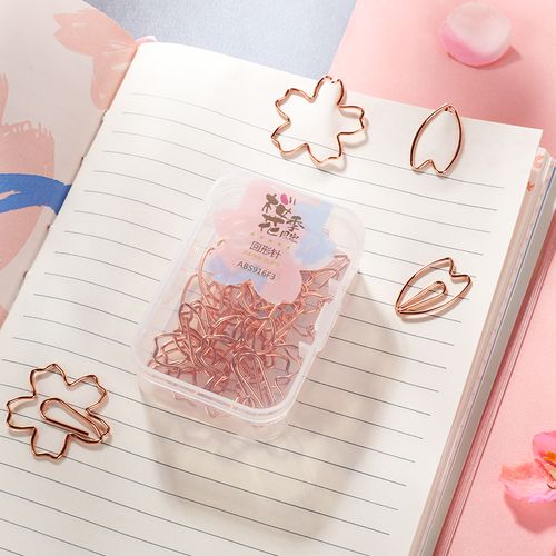 晨光樱花季限定系列造型回形针曲别针 abs916f3镀金回形针 学生办公