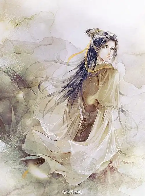 古风手绘美男语笑阑珊