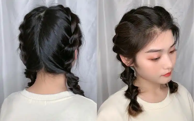 元气减龄双马尾,头发长的走起