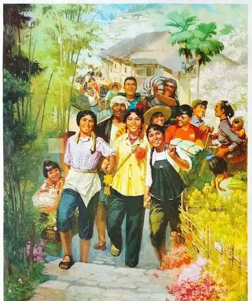 上山下乡知识青年题材宣传画,对过来的人有着刻骨铭心的印象_年画_画