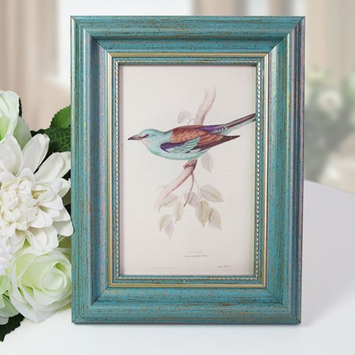 相片框照片框摆台画框像框架 复古蓝色 7寸摆台-可放照片尺寸13x18cm