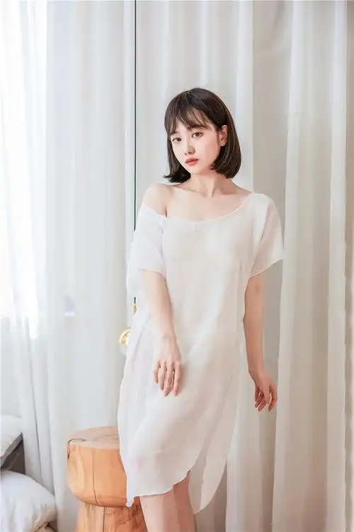 新款高开叉情趣内衣性感雪纺长睡裙白纱裙睡衣透视装诱惑一件代发