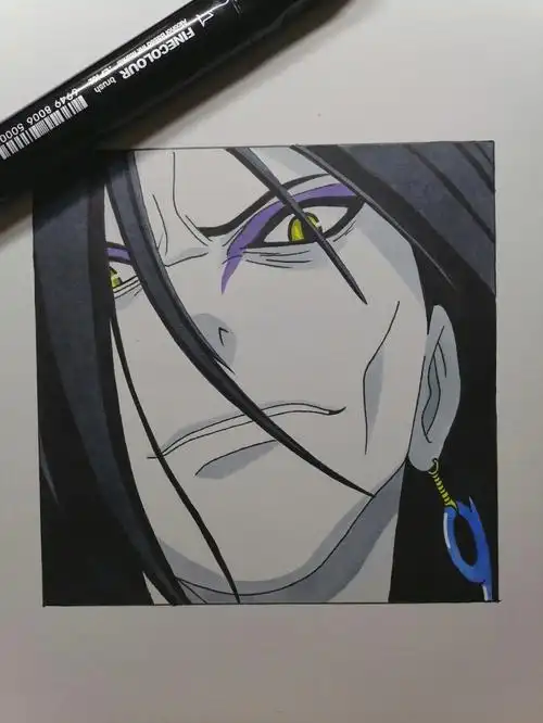 火影忍者  #手绘教程  #大蛇丸  ,后面开始画彩色了,有想看的吗.