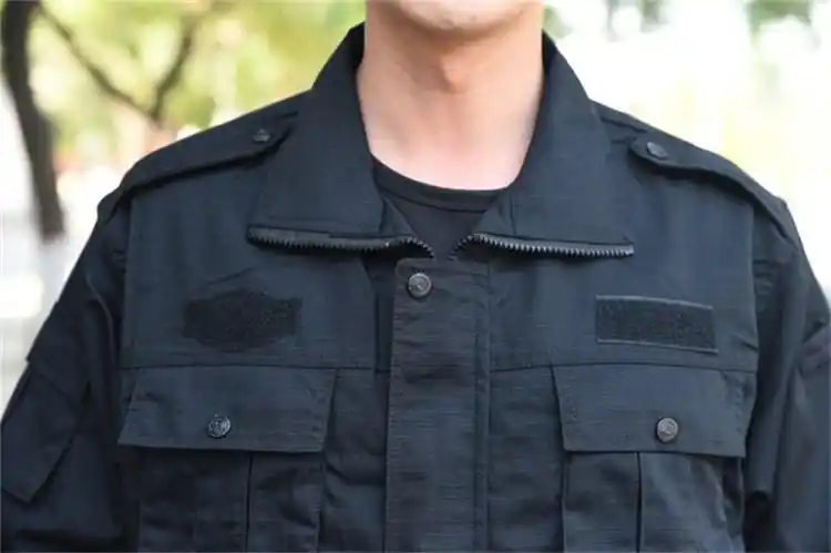 狂七99网格执勤服警黑战训服保安服男耐磨物业工作服藏青黑99网格作训