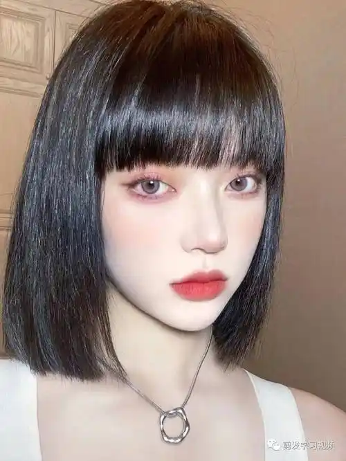 2021流行免打理网红一刀切短发100款