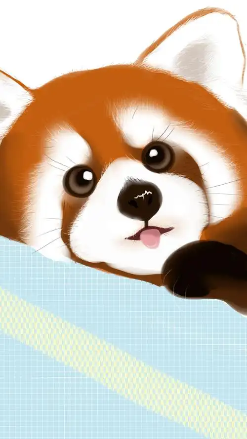 小熊猫超可爱!照着图二截图画的