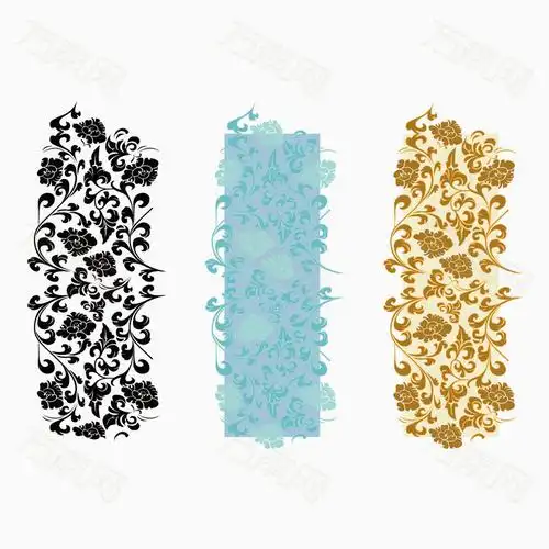 中国风长方形花纹素材