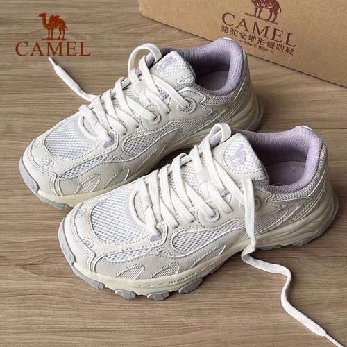 慢跑运动鞋2023秋季休闲鞋新款骆驼女鞋复古老爹鞋徒步户外登山鞋