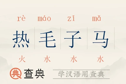 热毛子马拼音:rè máo zǐ mǎ热毛子马注音:ㄖㄜˋ ㄇㄠˊ ㄗˇ ㄇ