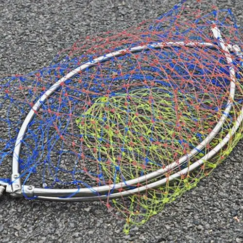 可折叠不锈钢抄网头大号彩色抄网头40cm抄鱼网 钓鱼捞鱼网.