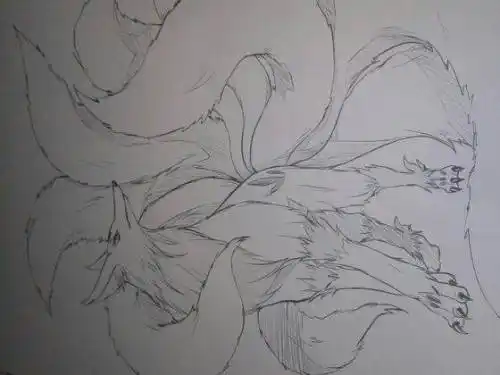 谁有火影忍者九尾的素描图片,求发啊