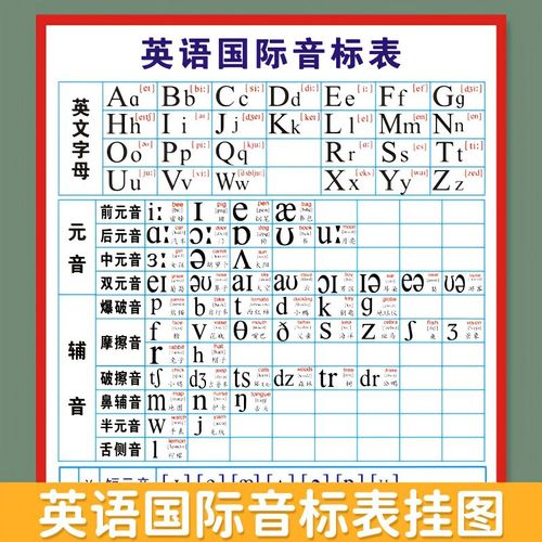 英语音标挂图48个国际音标表发音元音辅音入门初中高中小学音标