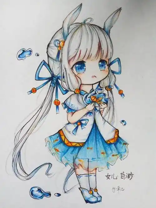 可爱的q版人物水彩画 q版水彩画 - 水彩迷