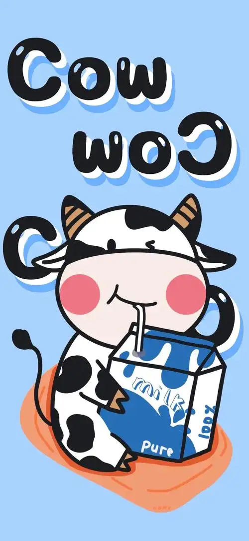 新年牛年卡通牛创意手机壁纸