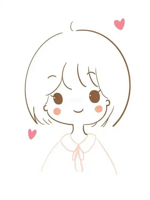 可爱的短发女孩子简笔画