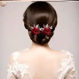 喜婆婆盘发头饰婚礼喜妈妈头花发饰盘头回门服新娘结婚头戴饰品