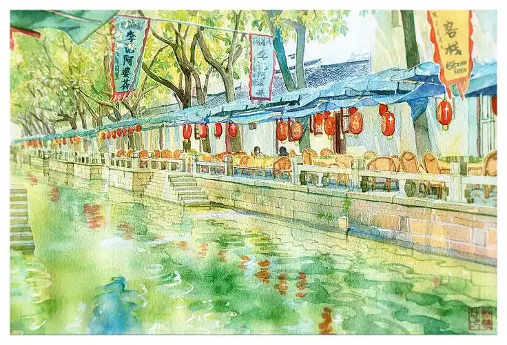 手绘城市系列——《苏州同里》