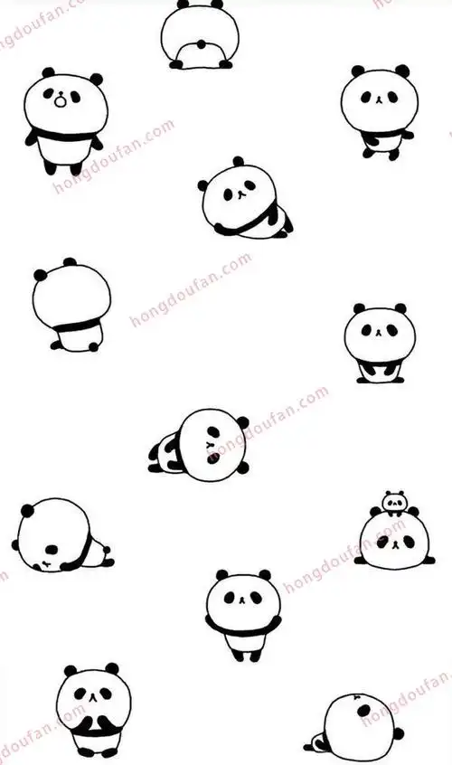 20只可爱的卡通熊猫手绘儿童简笔画大全