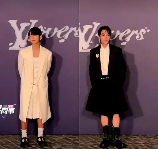 朱一龙和韩国男星宋仲基都不约而同地穿了裙子,因此引起了热议,有才的