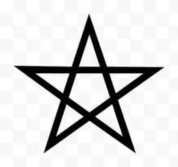 黑白单色手绘五角星线条