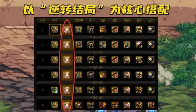 不同指定装备,选择你想要的装备推荐,比如你想要以"逆转结局"为核心