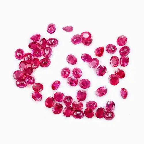 鑫万福 椭圆刻面红宝石/深红色红宝石/裸石